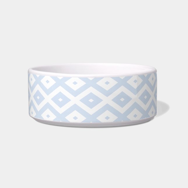 Pale blue and white diamond pattern bowl (Front)