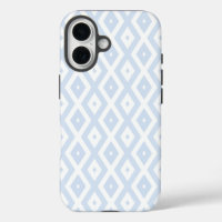 Pale blue and white diamond pattern
