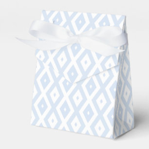 Pale blue and white diamond pattern favour box