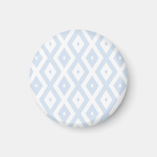 Pale blue and white diamond pattern magnet