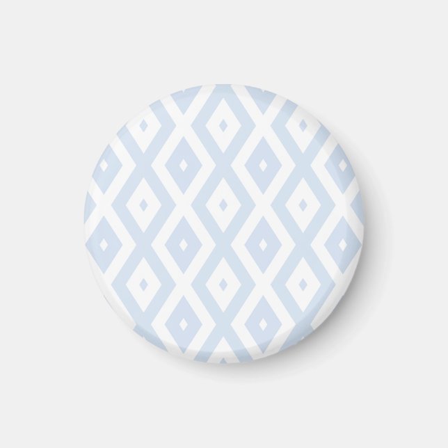 Pale blue and white diamond pattern magnet (Front)