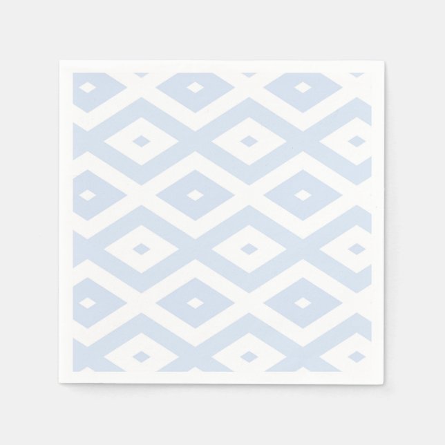Pale blue and white diamond pattern napkin (Front)