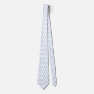 Pale blue and white diamond pattern tie