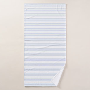 Pale blue and white five stripes pattern bath towel