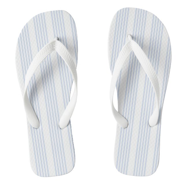 Pale blue and white five stripes pattern jandals (Footbed)