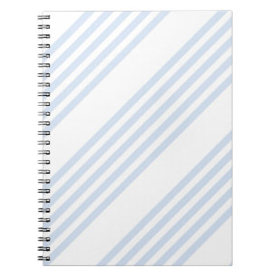 Pale blue and white five stripes pattern notebook