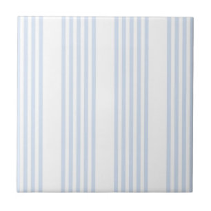 Pale blue and white five stripes pattern tile