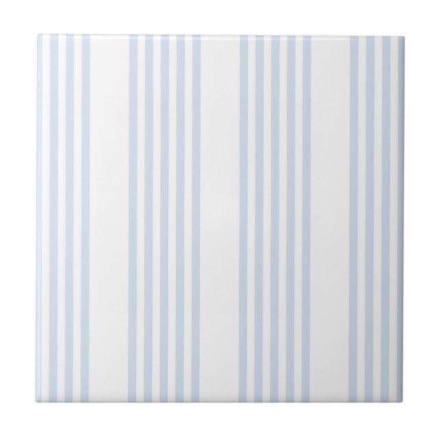 Pale blue and white five stripes pattern tile (Front)