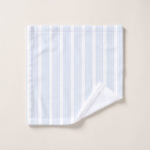 Pale blue and white five stripes pattern wash cloth