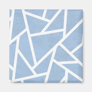 Pale blue and white mosaic pattern magnet