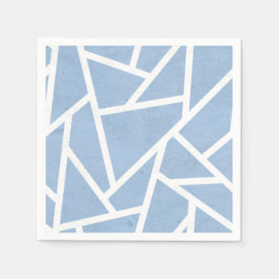 Pale blue and white mosaic pattern napkin