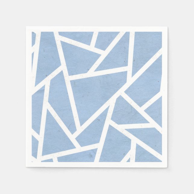 Pale blue and white mosaic pattern napkin (Front)