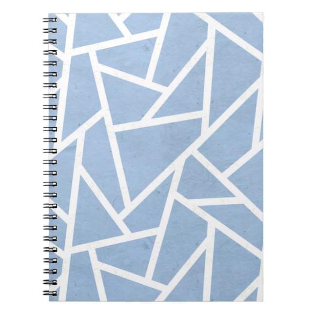 Pale blue and white mosaic pattern notebook (Front)