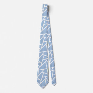 Pale blue and white mosaic pattern tie