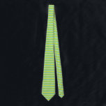 Pale Blue, Aqua Green and Yellow Stripes Tie<br><div class="desc">Abstract digital art of pale blue, aqua green and yellow stripes</div>