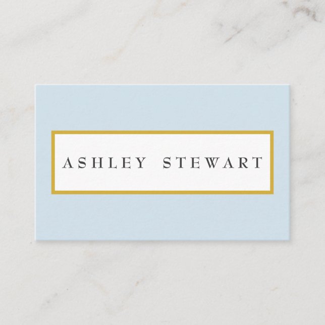Pale Blue Border Classic Business Card (Front)