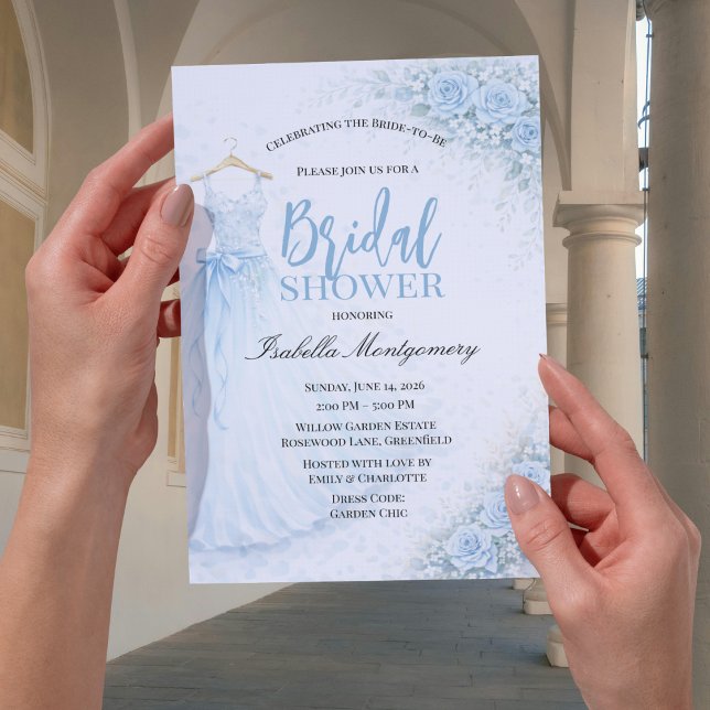 Pale Blue Bridesmaid Dress Bridal Shower Invitation (Pale Blue Bridesmaid Dress Bridal Shower Invitations
)