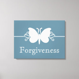 Pale Blue Butterfly Swirls Virtue Canvas Print