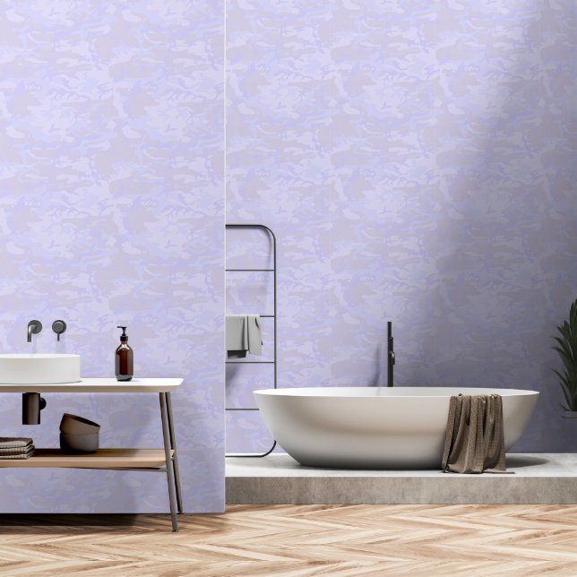 Pale Blue Camouflage Pattern Wallpaper (Bathroom)