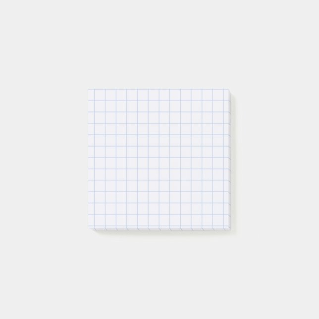 Pale Blue Chequered Pattern Soft Grid Design Post-it Notes (Front)