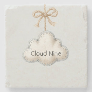 Pale Blue Cloud Nine Stone Coaster