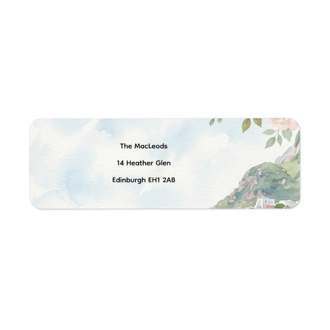 Pale Blue Coastal Return Address Label (Front)