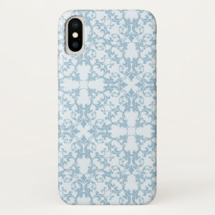 Pale Blue Damask iPhone X Case
