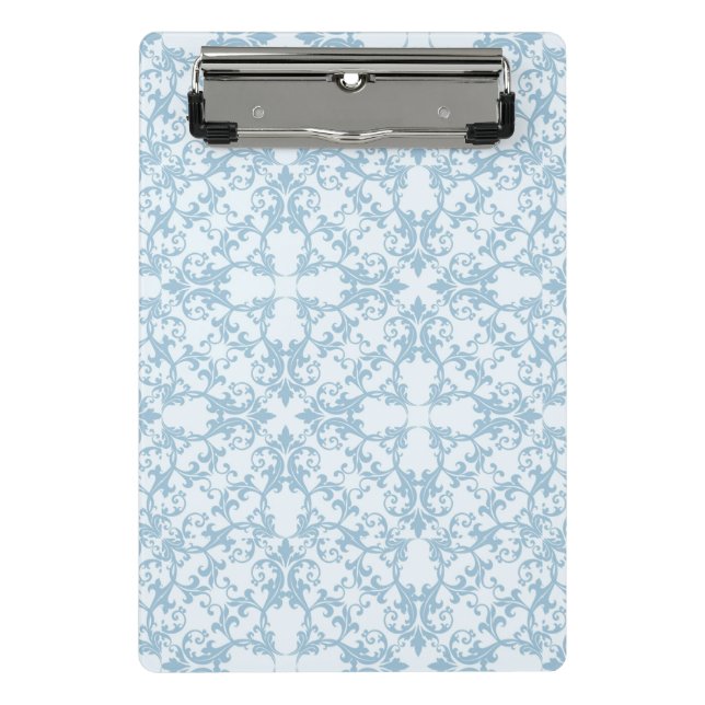 Pale Blue Damask Mini Clipboard (Front)