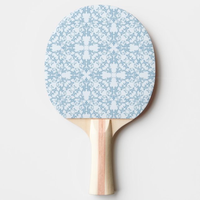 Pale Blue Damask Ping Pong Paddle (Front)