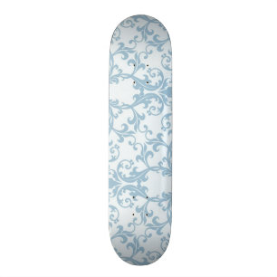 Pale Blue Damask Skateboard
