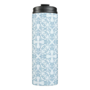 Pale Blue Damask Thermal Tumbler