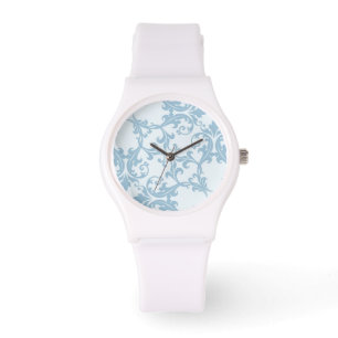 Pale Blue Damask Watch