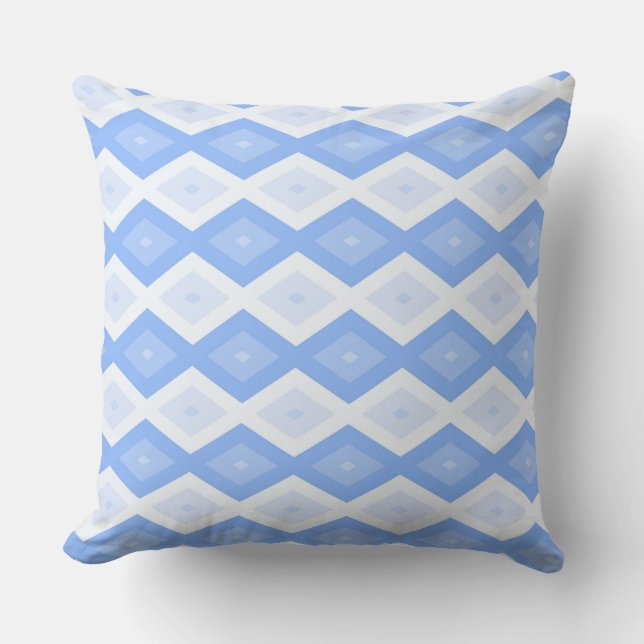 Pale blue diamond pattern cushion (Front)