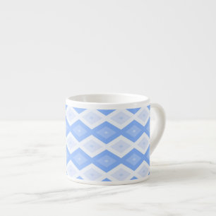 Pale blue diamond pattern espresso cup