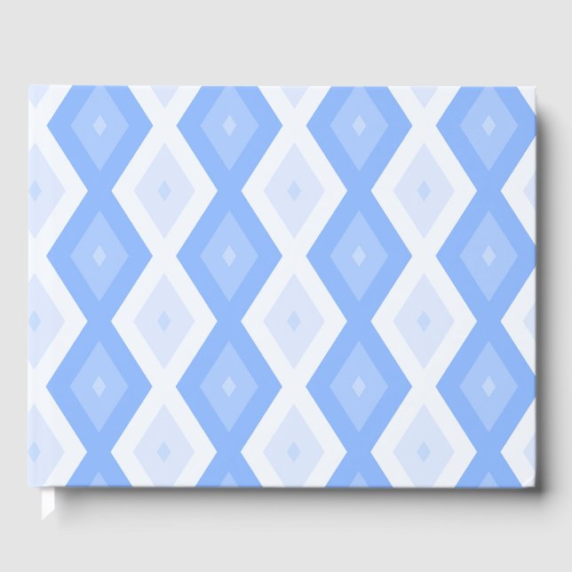 Pale blue diamond pattern guest book (Front)