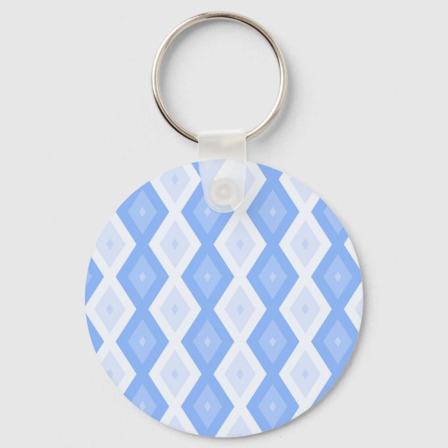 Pale blue diamond pattern key ring (Front)