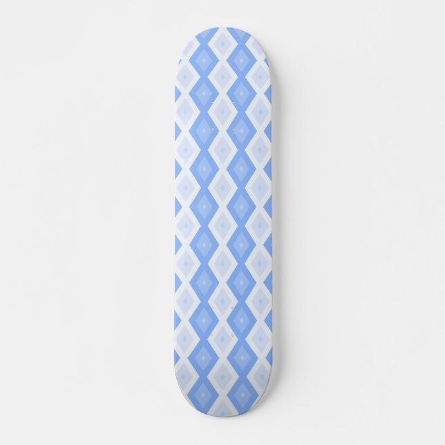 Pale blue diamond pattern skateboard (Front)