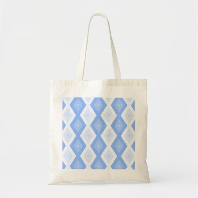 Pale blue diamond pattern tote bag (Front)
