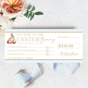 Pale Blue Easter Cheque Gift Voucher Card