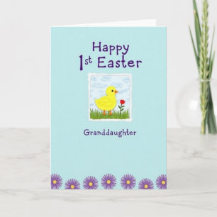 Pale Blue Easter Granddaughter Card