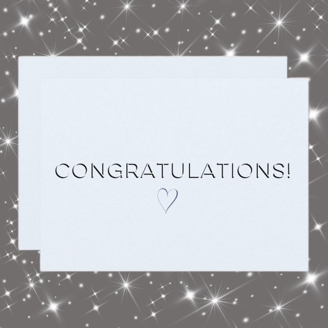 Pale Blue Elegant All Occasion Congrats Flat Card (Creator Uploaded)