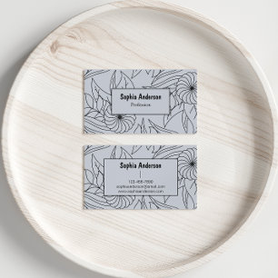 Pale Blue Floral Business Card