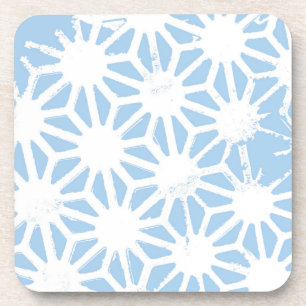 Pale blue geometric pattern coaster