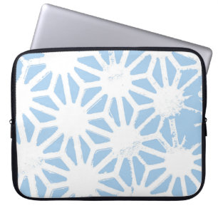 Pale blue geometric pattern laptop sleeve