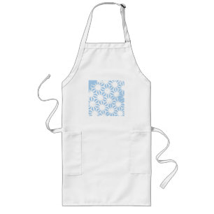 Pale blue geometric pattern long apron