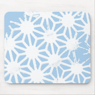 Pale blue geometric pattern mouse pad