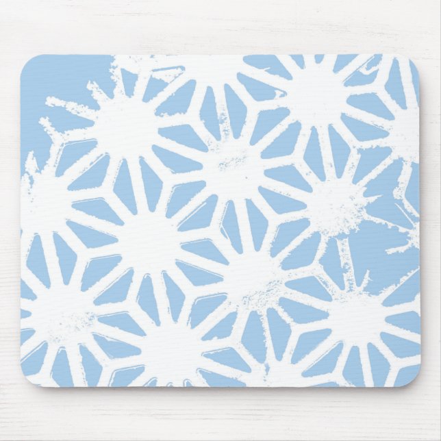 Pale blue geometric pattern mouse pad (Front)