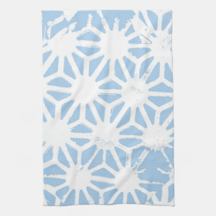 Pale blue geometric pattern tea towel