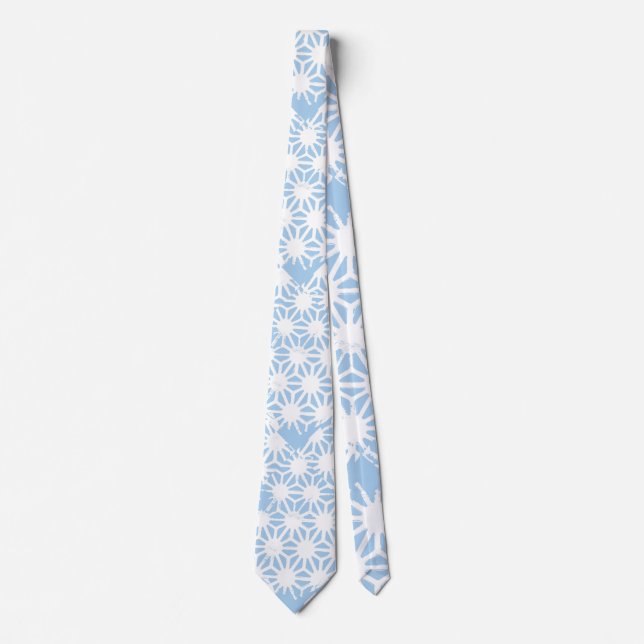 Pale blue geometric pattern tie (Front)