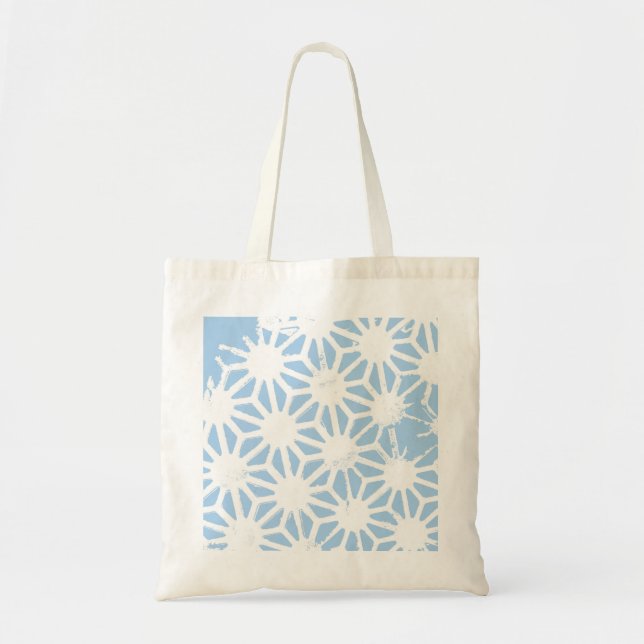 Pale blue geometric pattern tote bag (Front)